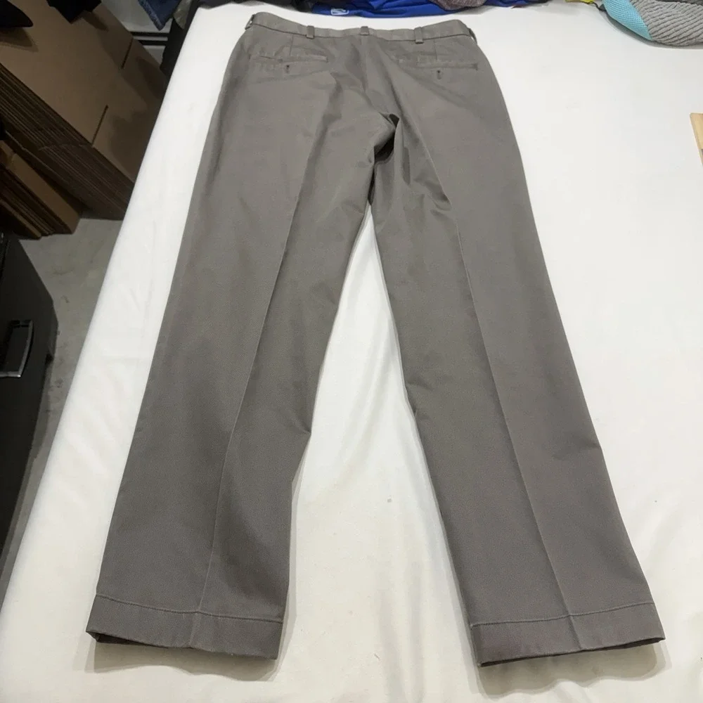 Brooks Brothers Advantage Chino Clark Pants Brown Flat Front Mens